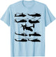 US Helicopters UH-1 Huey UH-60 Blackhawk AH-64 Apache Gift T-Shirt - T-Shirt | Light Blue