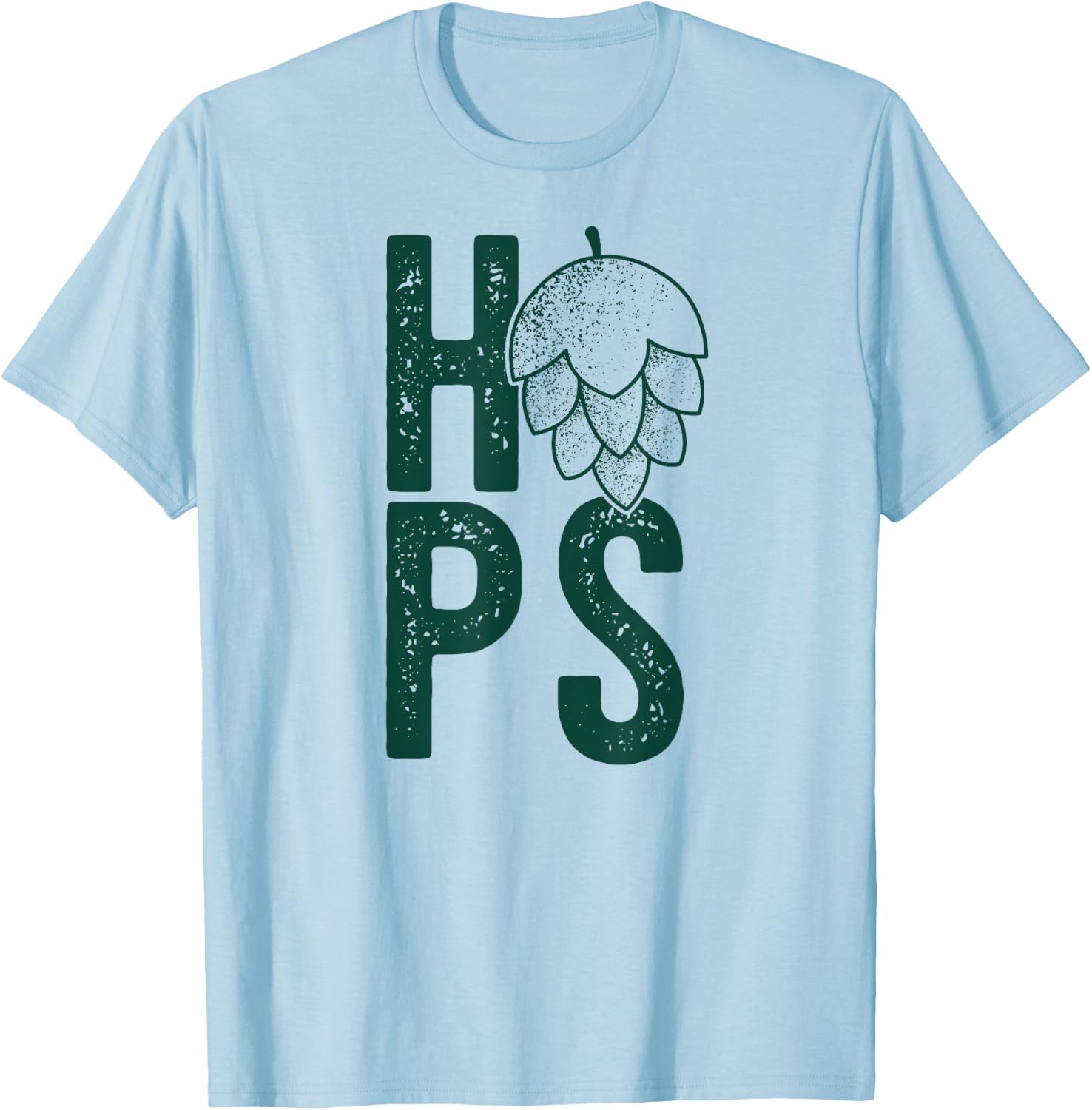 HOPS H-O-P-S FLOWER Craft Beer Hops Drinking Meme T-Shirt - T-Shirt | Light Blue