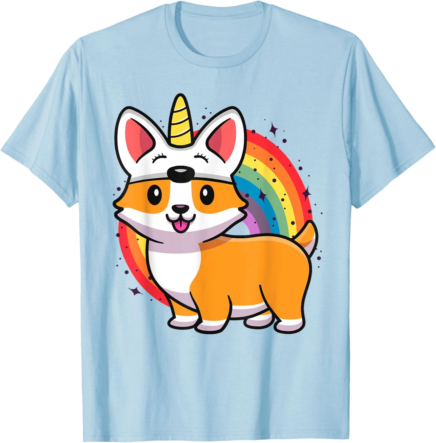 Corgicorn Unicorn Corgi For Kids Funny Rainbow Corgi T-Shirt - T-Shirt | Light Blue