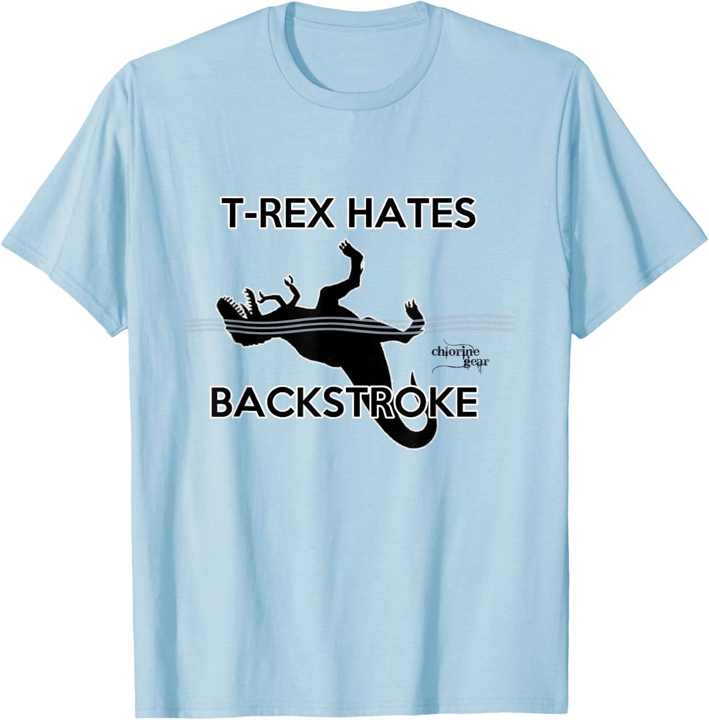 T-Rex Hates Backstroke Basic T-Shirt - T-Shirt | Light Blue