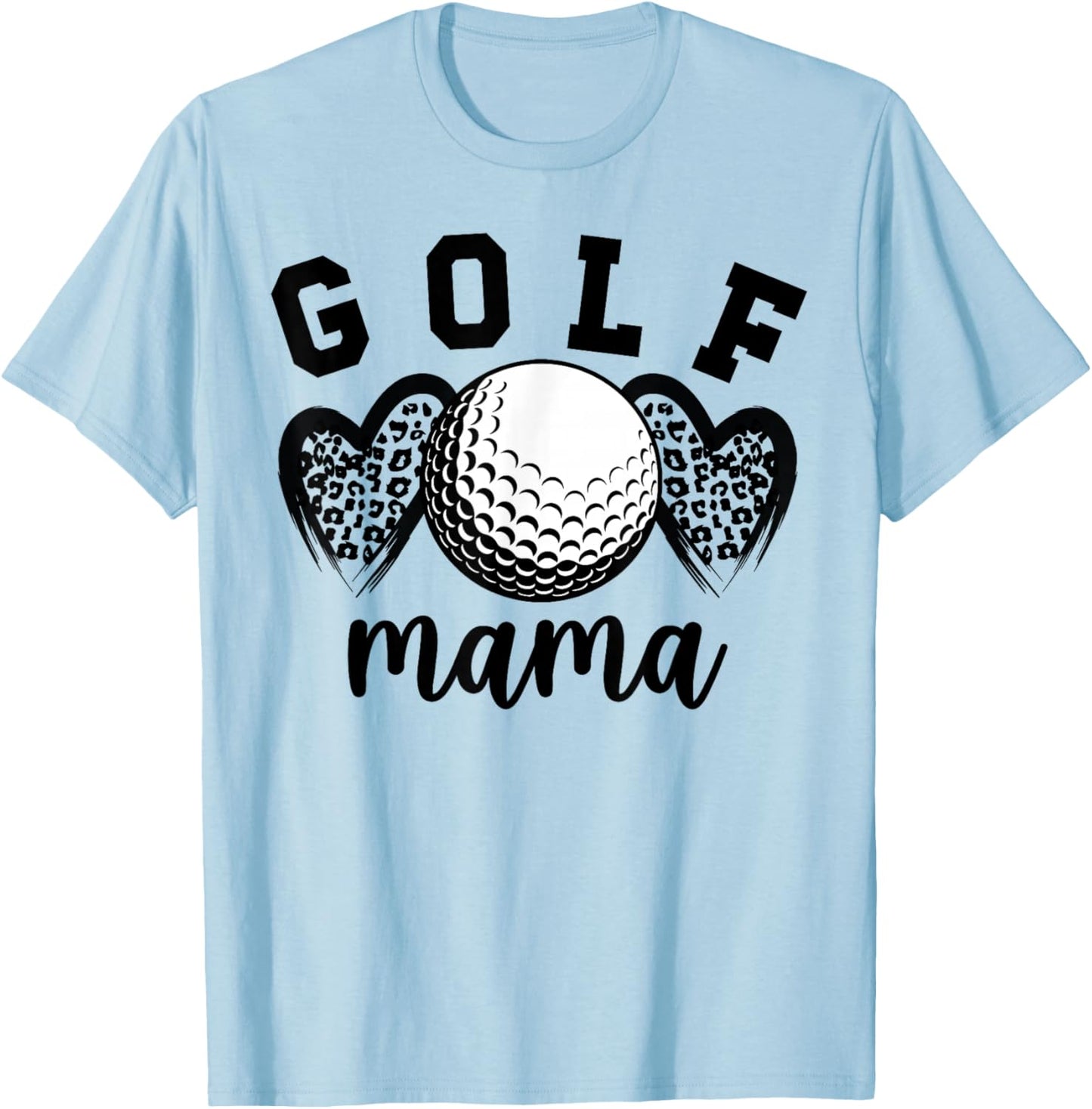 Golf Mama Hearts Golf Mom Of A Golf Player Mother T-Shirt - T-Shirt | Light Blue
