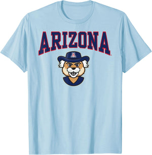 Arizona Wildcats Wilbur Mascot White Officially Licensed T-Shirt - T-Shirt | Light Blue