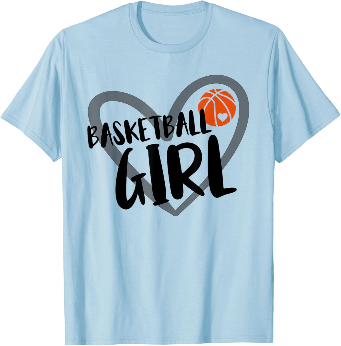 Basketball Girl Heart T-Shirt - T-Shirt | Light Blue