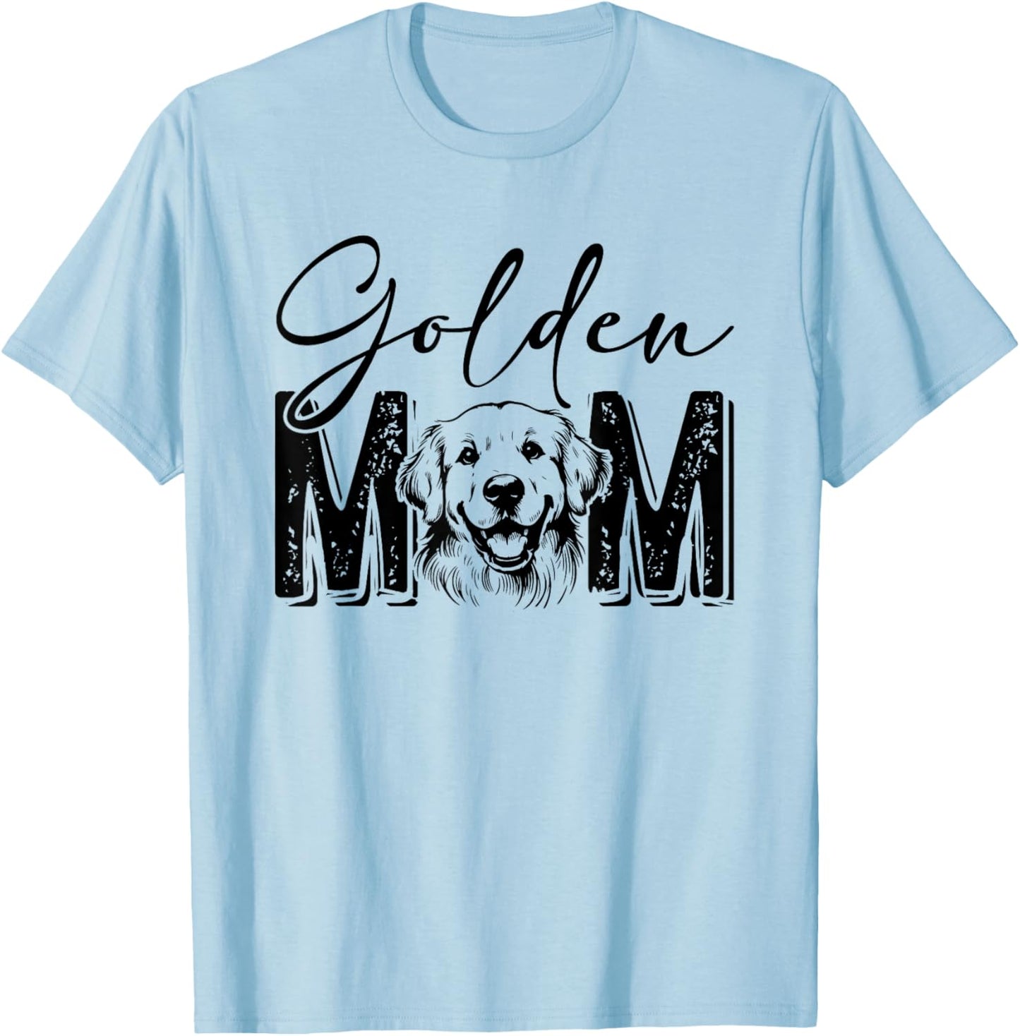 Golden Mom Golden Retriever Lover Dog Mama Funny Retro T-Shirt - T-Shirt | Light Blue