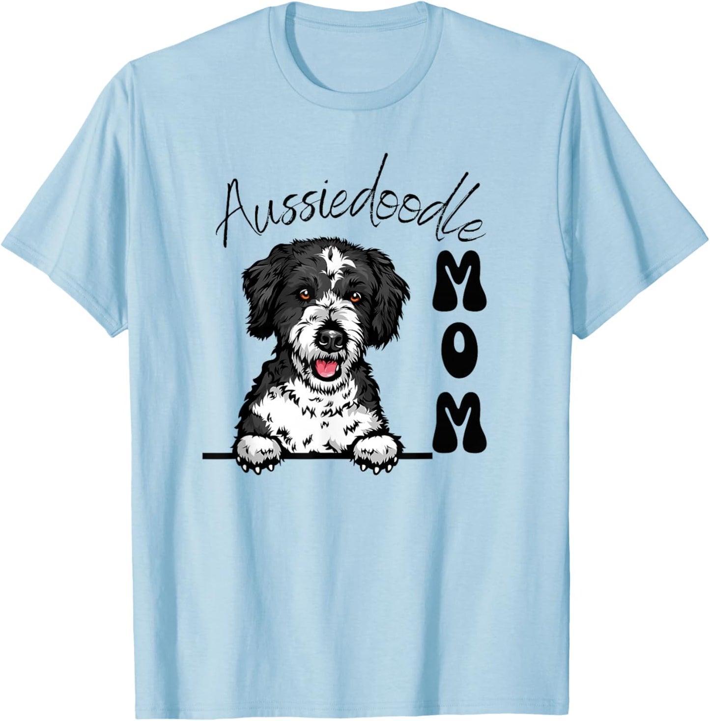 Aussiedoodle Mom, AussieDoo Mama, Aussie Doodle Lover T-Shirt - T-Shirt | Light Blue