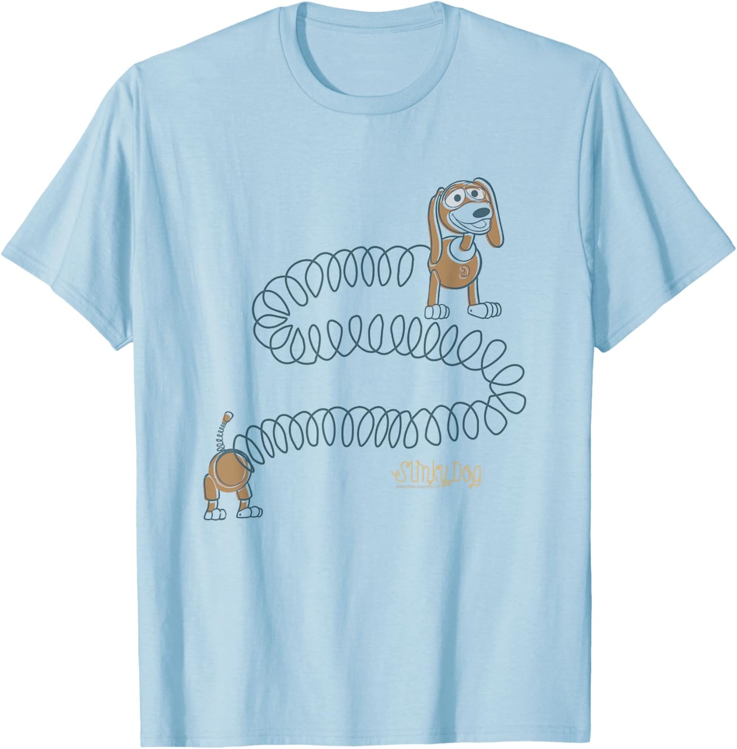 Disney Pixar Toy Story Slinky Dog Vintage Logo T-Shirt - T-Shirt | Light Blue