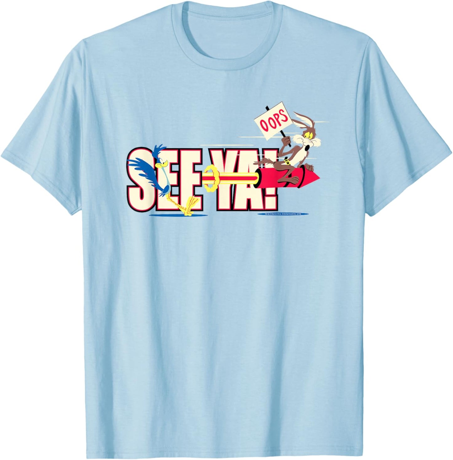 Looney Tunes Wile E. Coyote and Roadrunner See Ya T-Shirt - T-Shirt | Light Blue