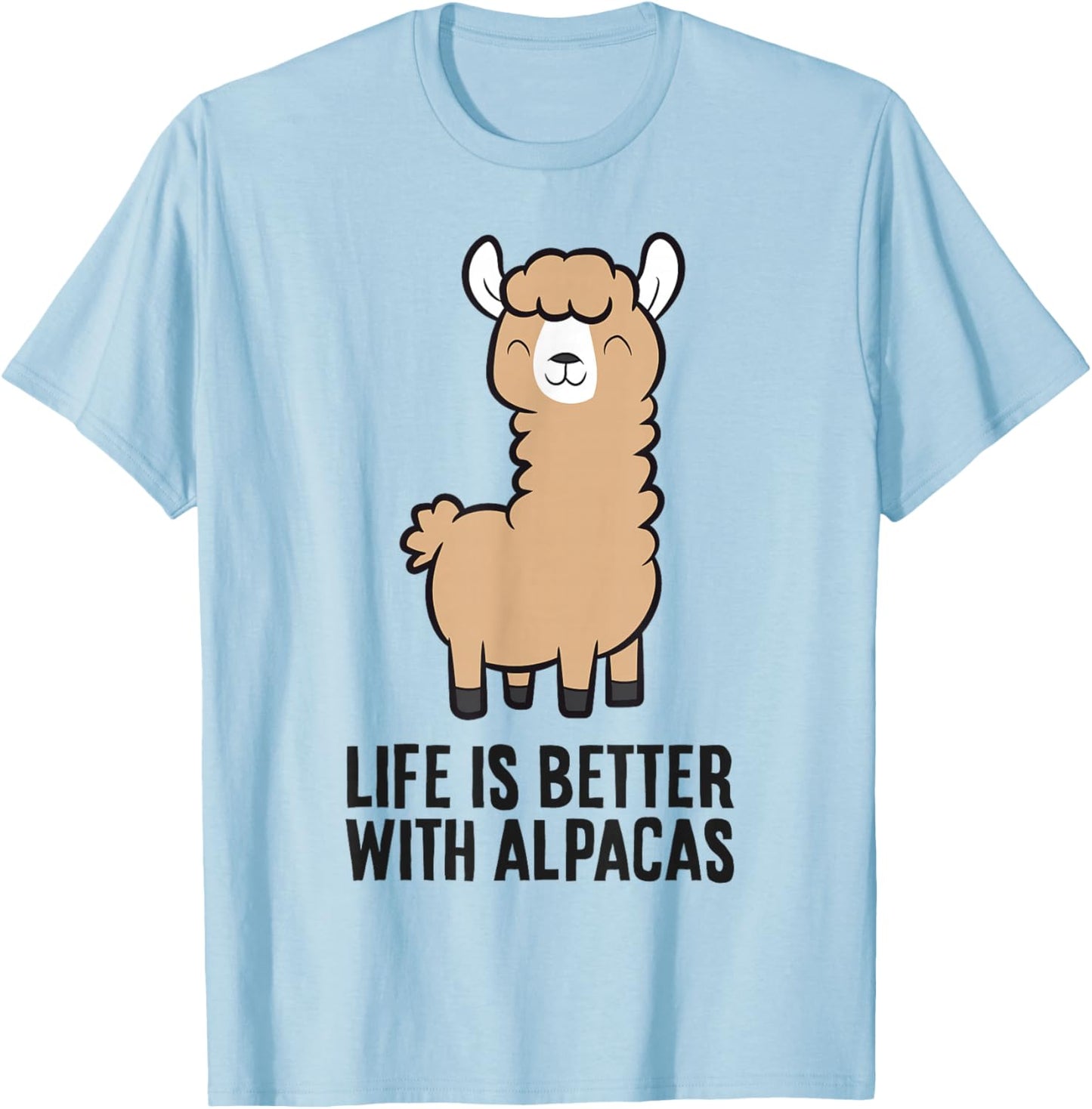 Life Is Better With Alpacas T-Shirt - T-Shirt | Light Blue