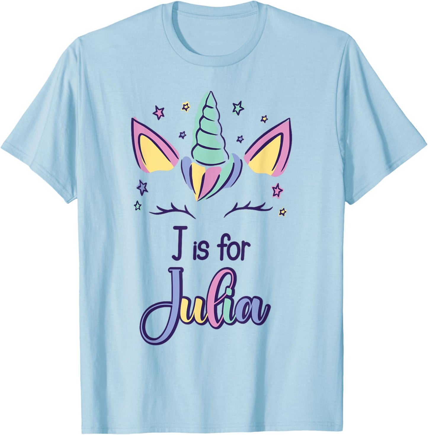 First Name Julia Personalized J Is For Julia T-Shirt - T-Shirt | Light Blue