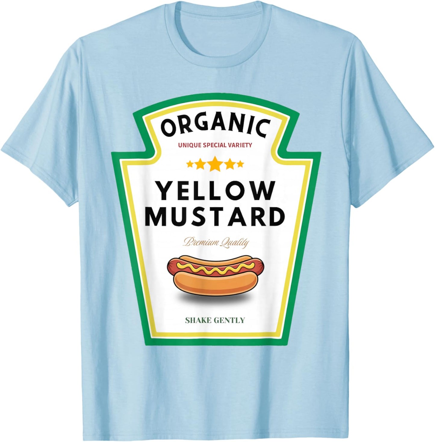 Yellow Mustard Funny Foodie Parody Hot Dog & BBQ T-Shirt - T-Shirt | Light Blue