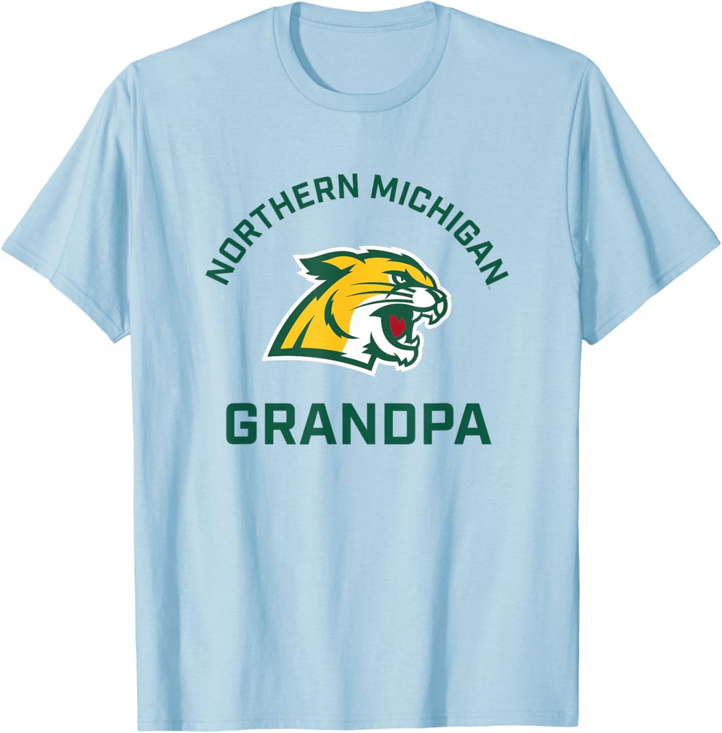 Northern Michigan University NMU Wildcats Arched Grandpa T-Shirt - T-Shirt | Light Blue