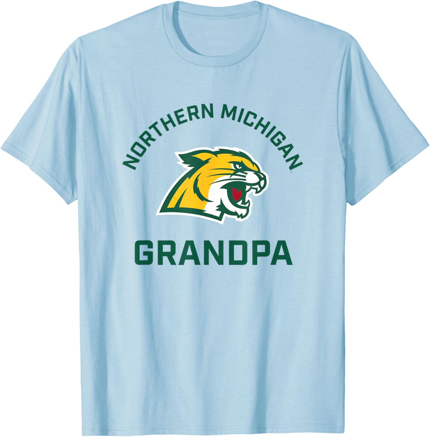Northern Michigan University NMU Wildcats Arched Grandpa T-Shirt - T-Shirt | Light Blue