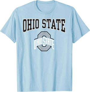 Ohio State Buckeyes Arch Logo Red Officially Licensed T-Shirt - T-Shirt | Light Blue