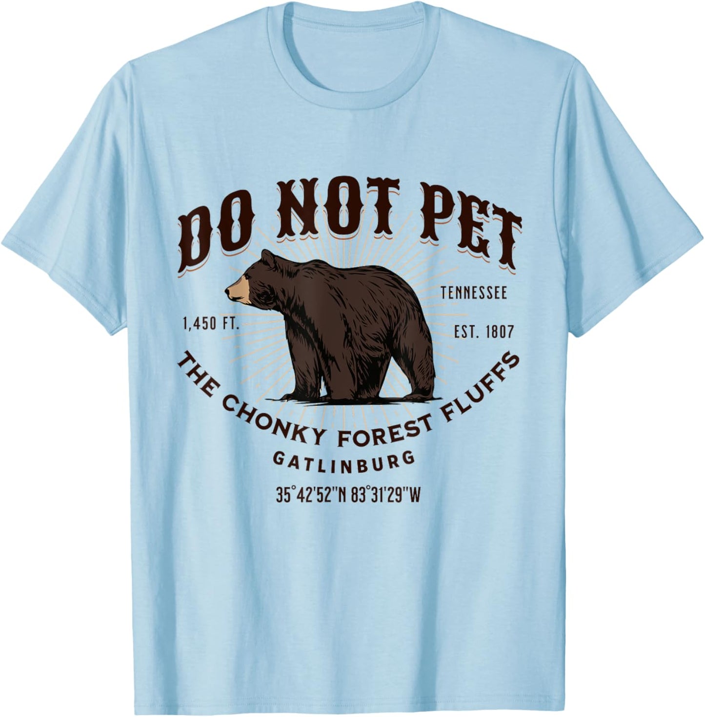 Gatlinburg Tennessee Black Bear Funny Souvenir T-Shirt - T-Shirt | Light Blue