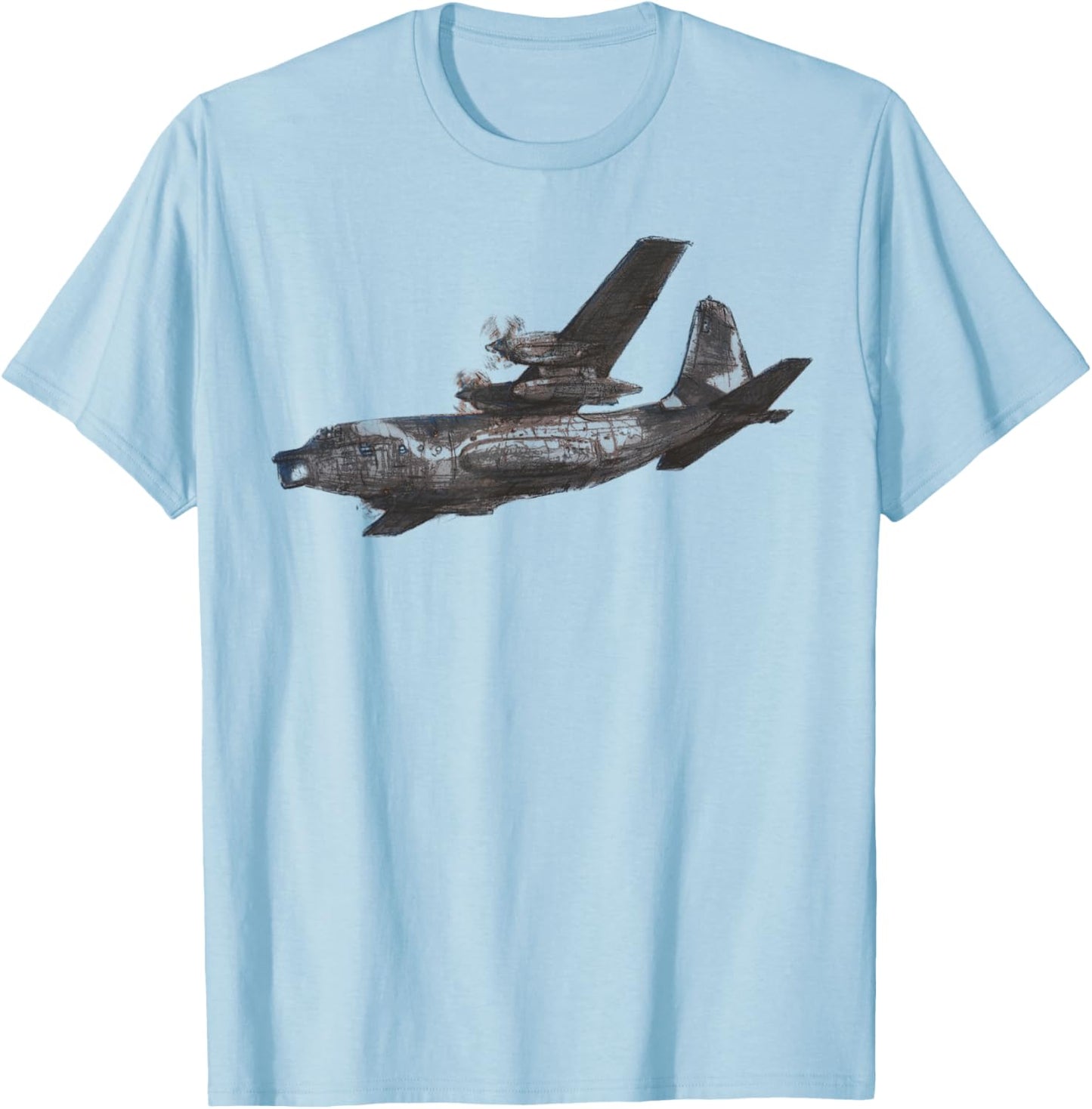 MC-130 Combat US Military Transport Aircraft Air Force T-Shirt - T-Shirt | Light Blue