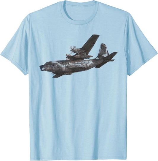 MC-130 Combat US Military Transport Aircraft Air Force T-Shirt - T-Shirt | Light Blue