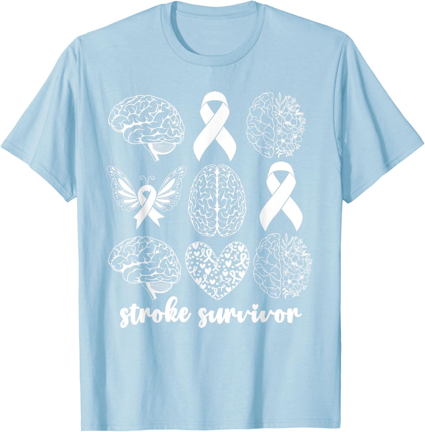 Stroke Survivor Women Brain Attack Stroke Awareness Month T-Shirt - T-Shirt | Light Blue
