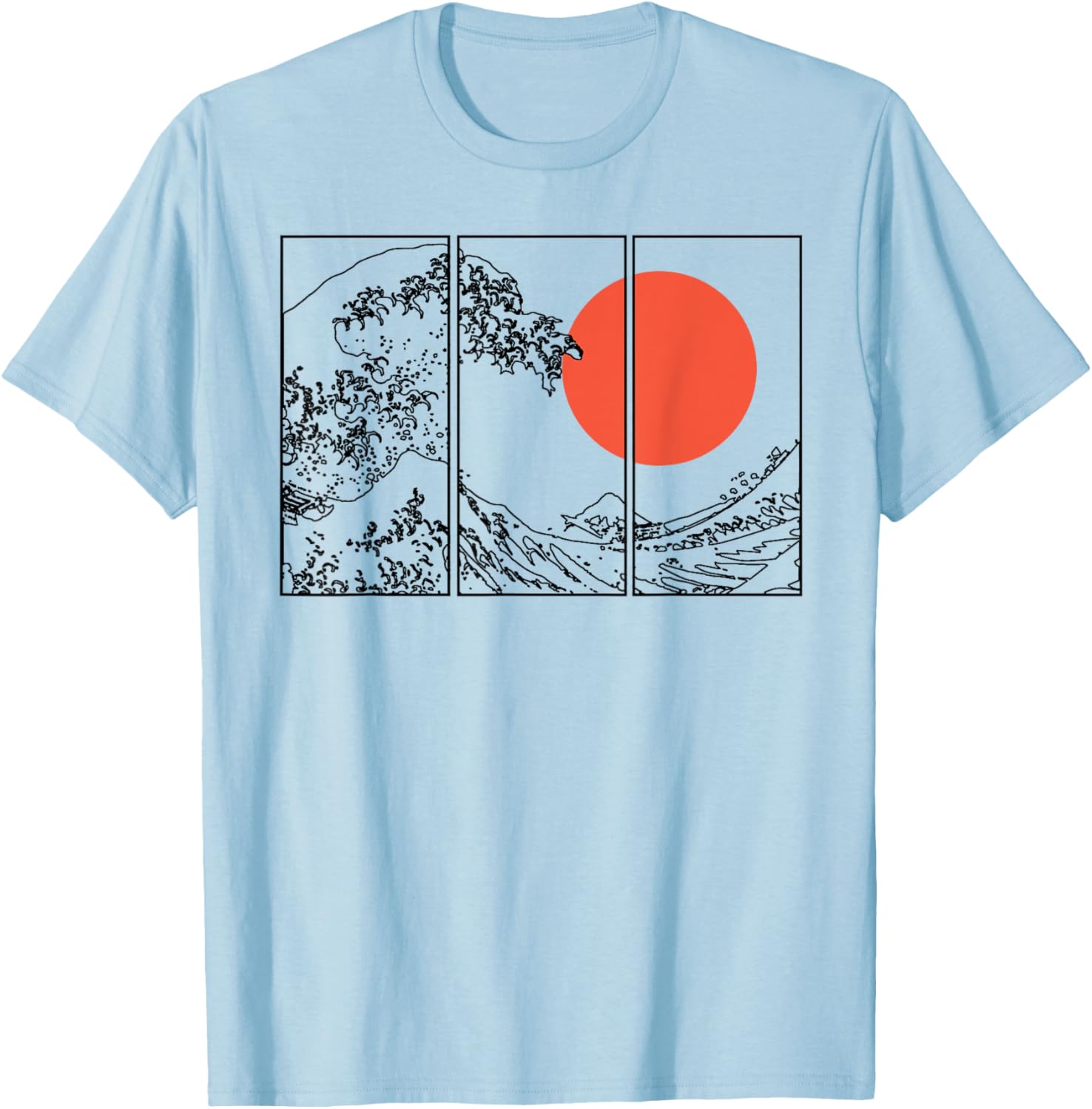 Vaporwave Great Wave off Kanagawa Japan Art Glitch men women T-Shirt - T-Shirt | Light Blue