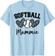 Personalized Baseball Heart Cute Mammie Women Baseball T-Shirt - T-Shirt | Light Blue