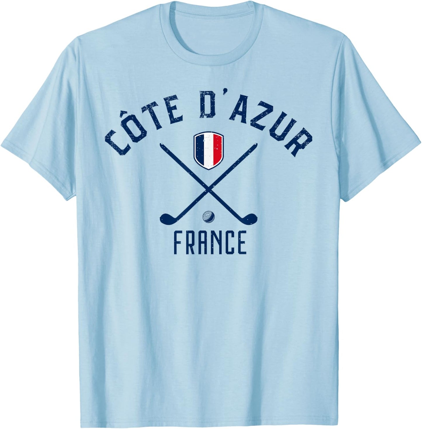 Cote D' Azur France Golf . T-Shirt - T-Shirt | Light Blue