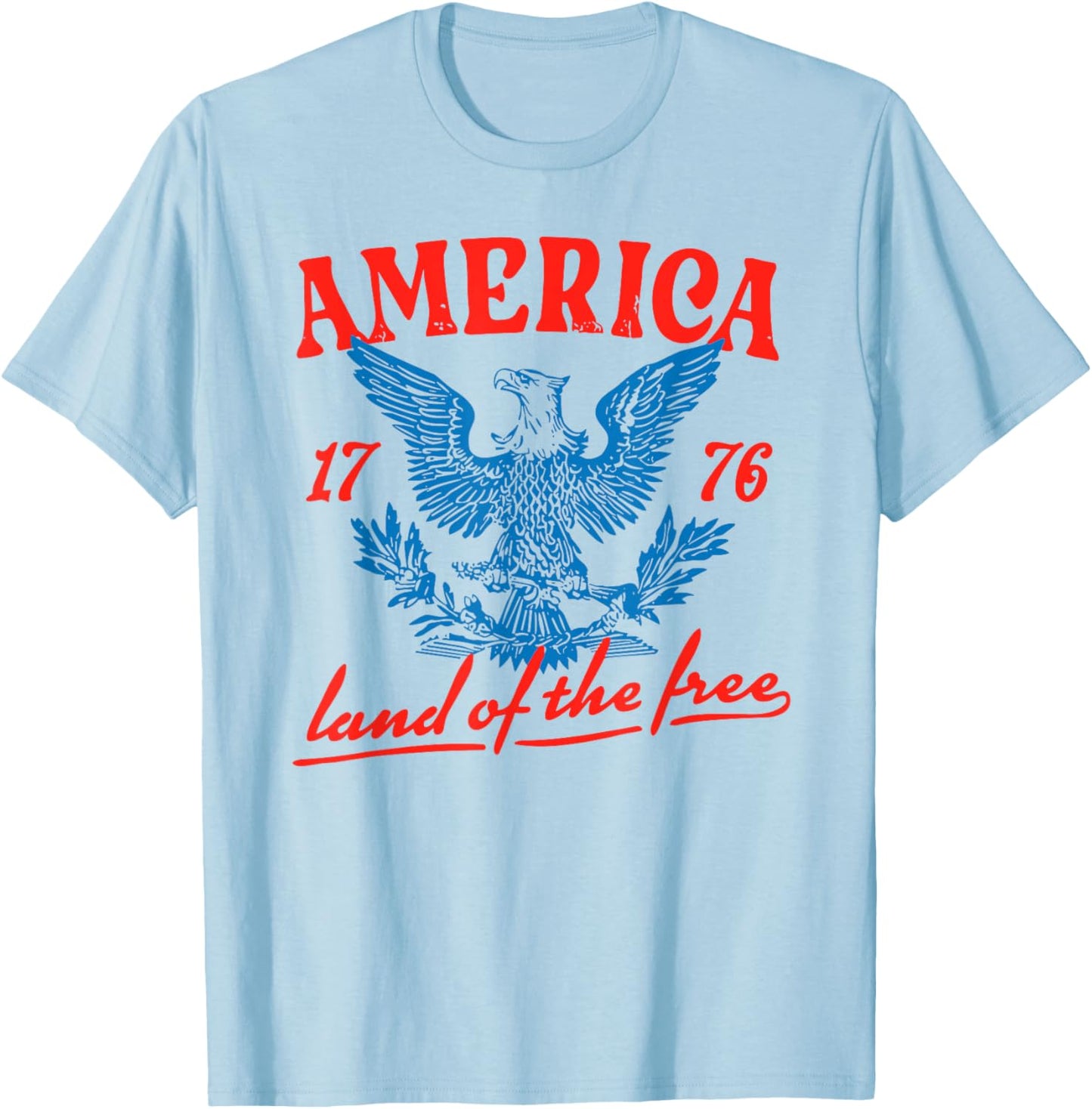 Funny 4th Of July America Land Of The Free T-Shirt - T-Shirt | Light Blue