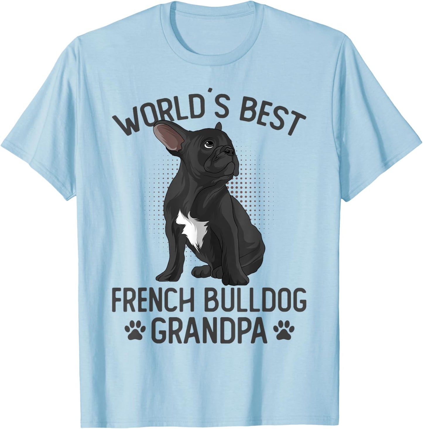 World´s Best French Bulldog Grandpa Funny Frenchie Dog Lover Men T-Shirt - T-Shirt | Light Blue