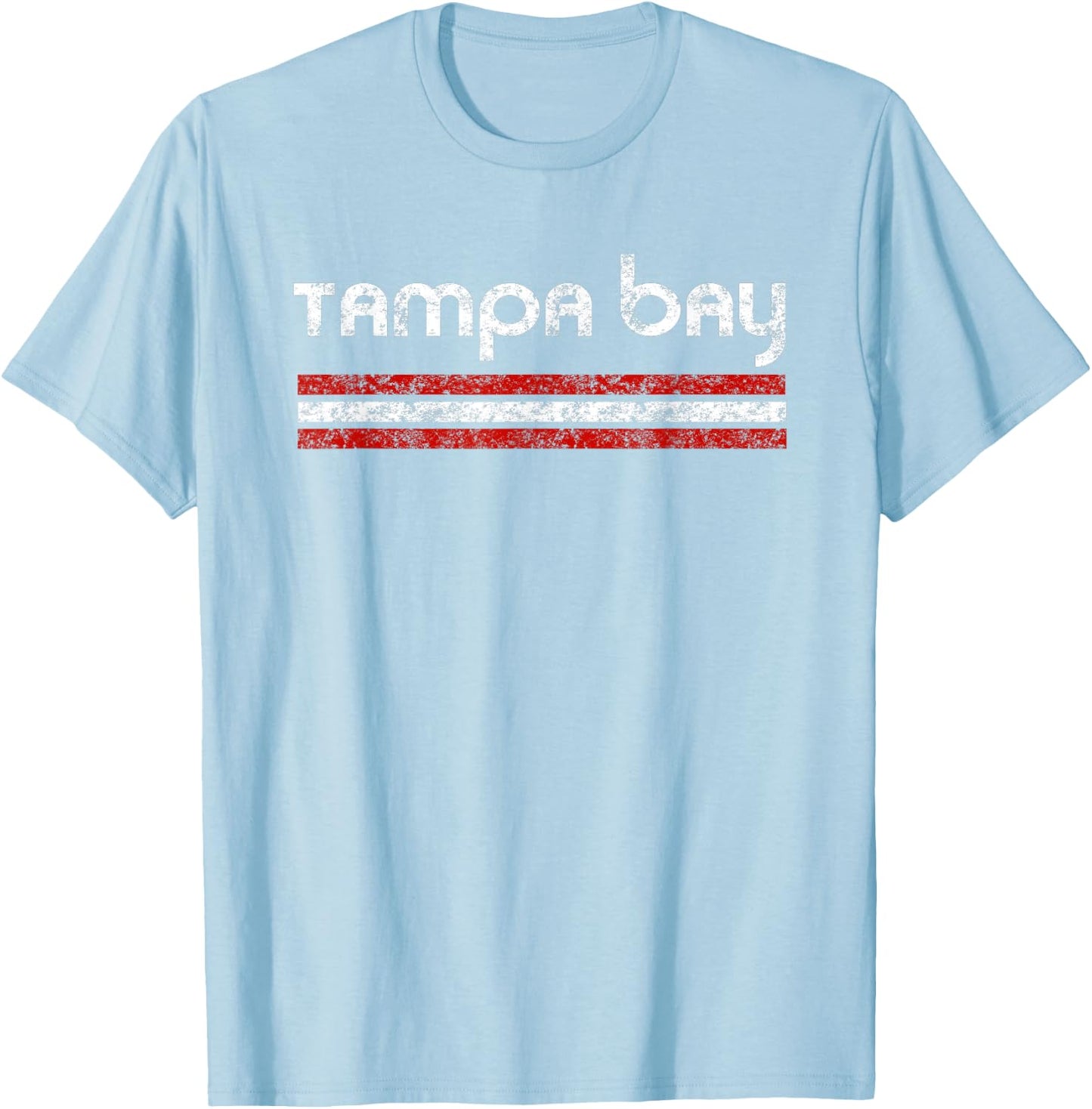 Tampa Bay Florida Retro Vintage Weathered Throwback T-Shirt - T-Shirt | Light Blue