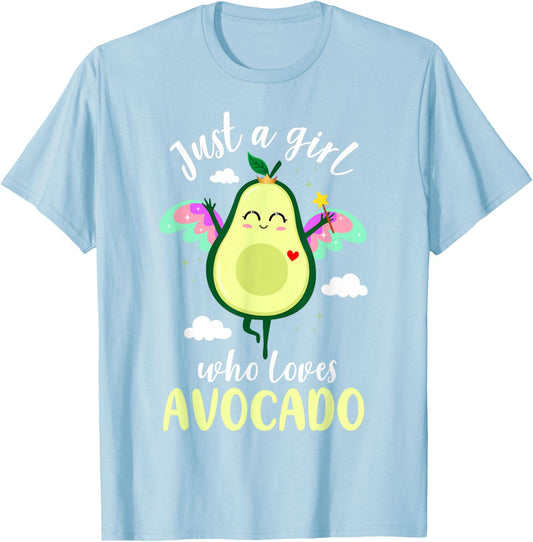 Avocado Shirt Kids Toddler Just A Girl Loves Avocado Cute T-Shirt - T-Shirt | Light Blue
