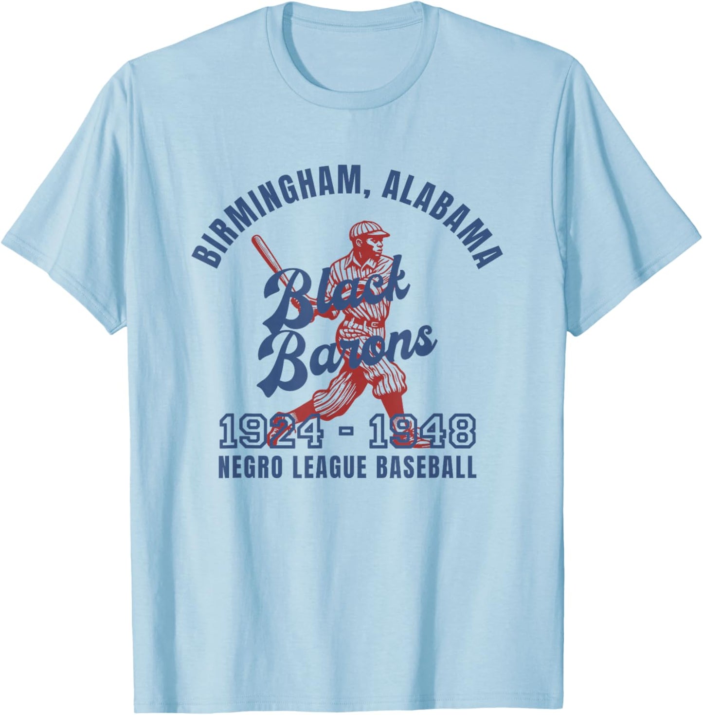 Birmingham Negro League Baseball Black History Month T-Shirt - T-Shirt | Light Blue
