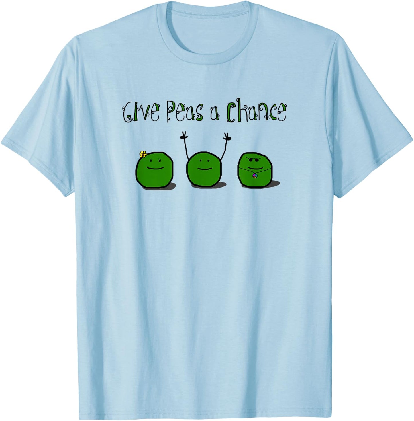 Give Peas a Chance Hippy T-Shirt - T-Shirt | Light Blue