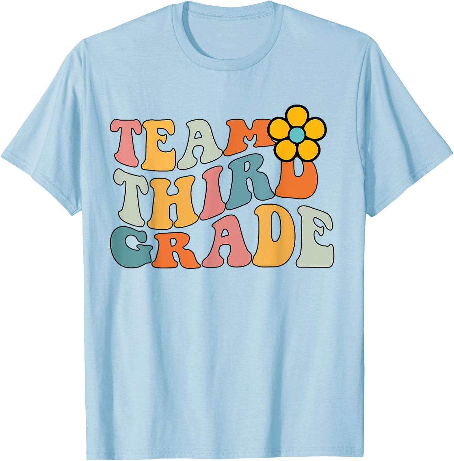Team Third Grade Groovy Wavy, 3nd Grade Back to school T-Shirt - T-Shirt | Light Blue