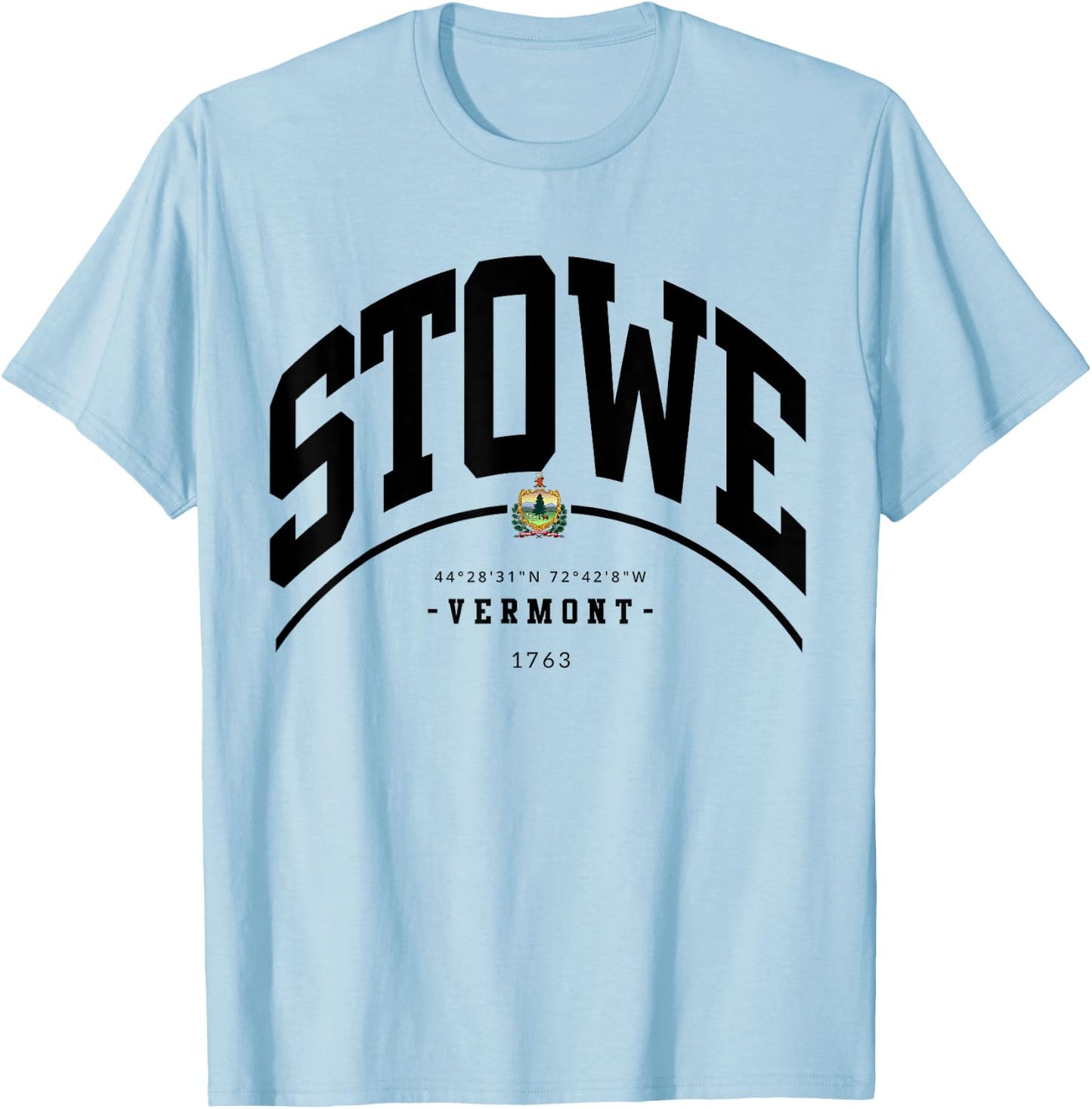 Stowe Vermont Hiking Stowe Souvenir Retro Mountain T-Shirt - T-Shirt | Light Blue