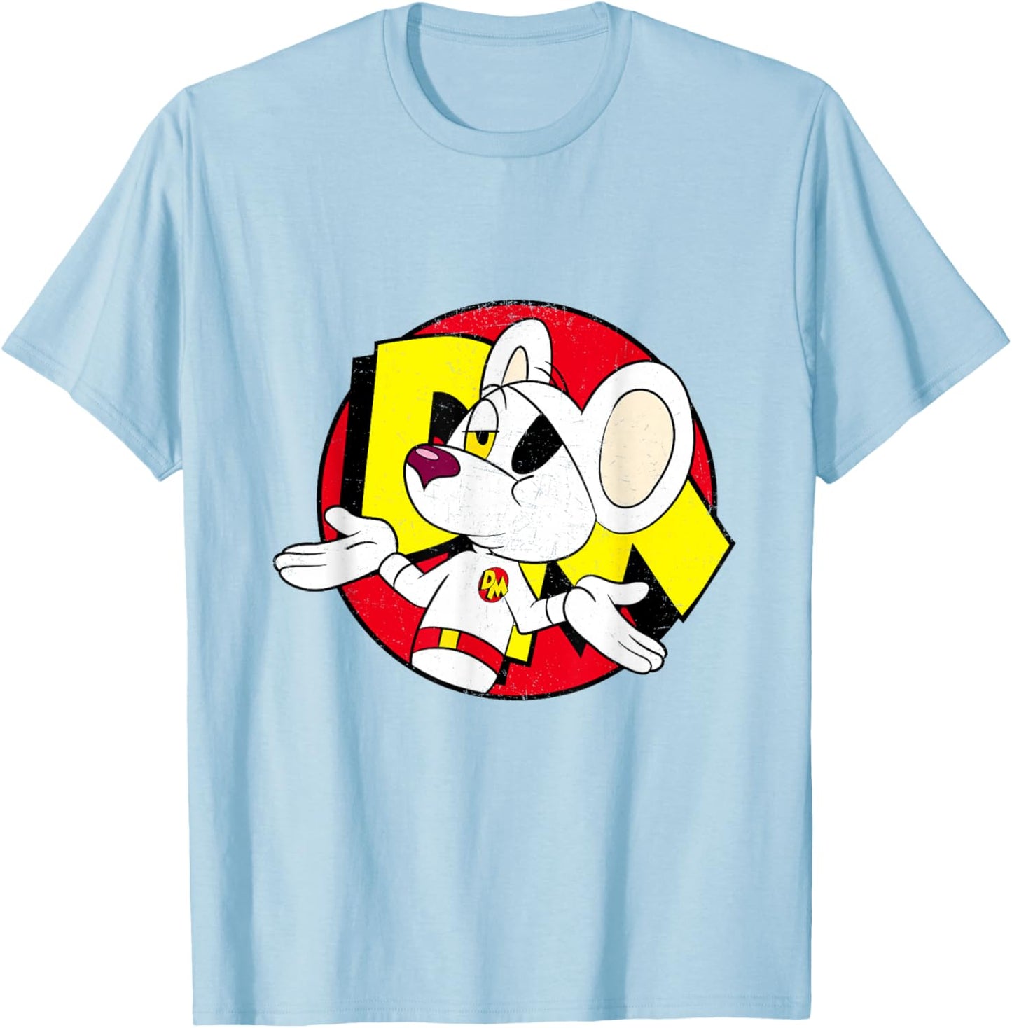 Danger Mouse Nonchalant Pose Distressed T-Shirt - T-Shirt | Light Blue