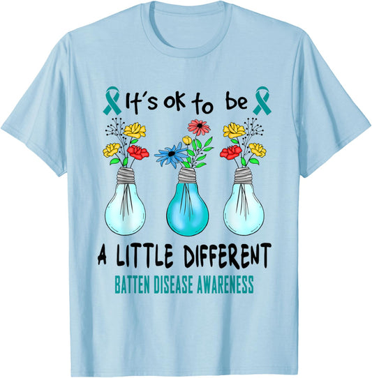 It's Ok To Be A Little Different Batten Disease Awareness T-Shirt - T-Shirt | Light Blue