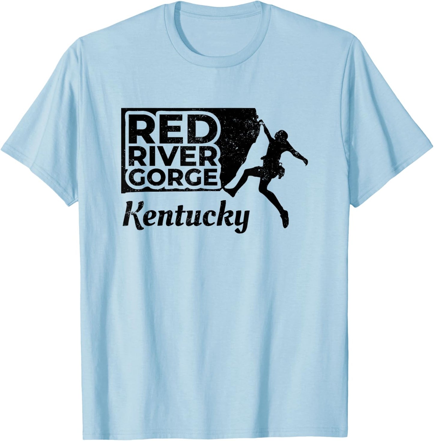 Red River Gorge Kentucky Rock Climber T-Shirt - T-Shirt | Light Blue