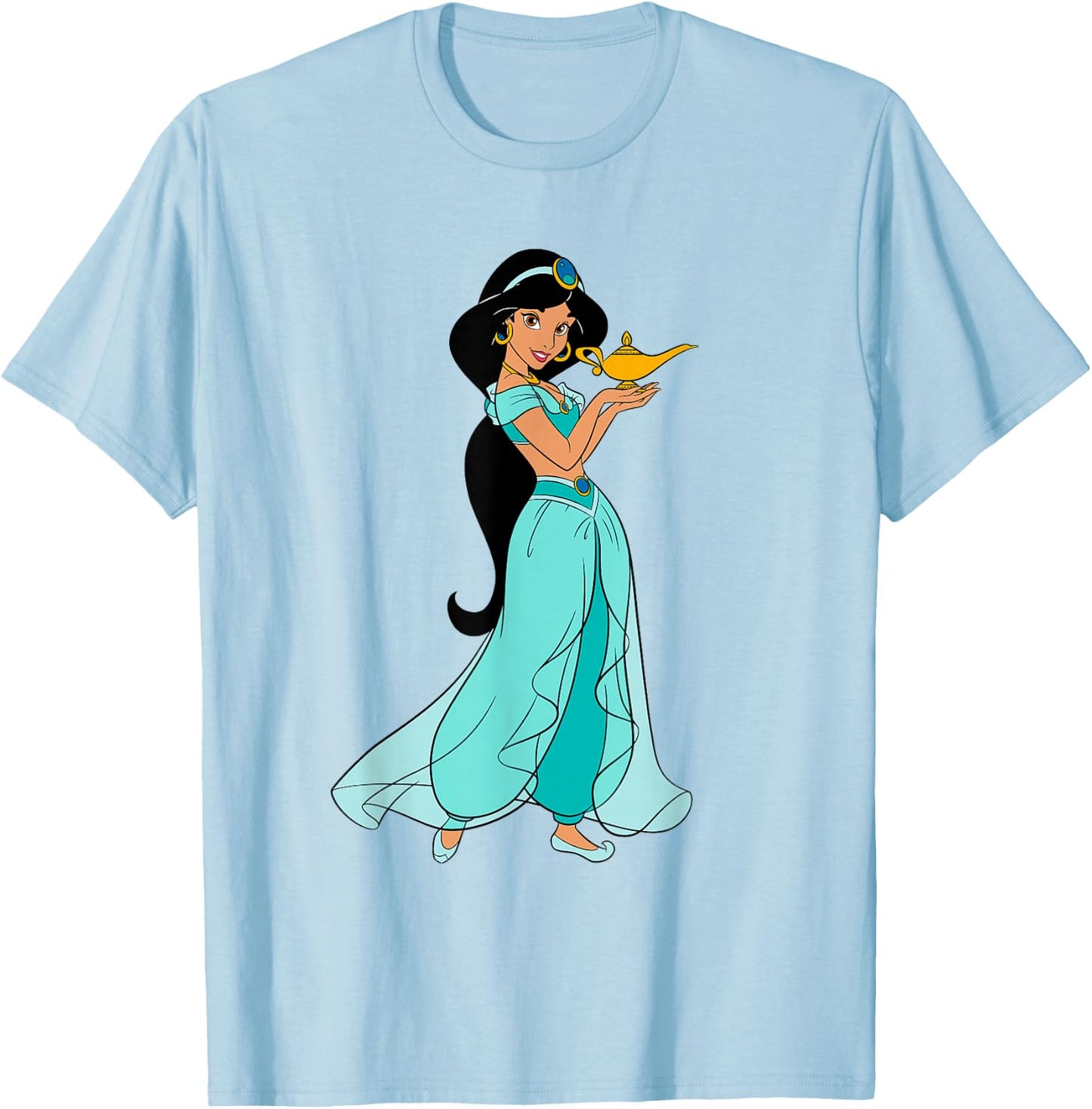 Disney Aladdin Princess Jasmine and Magic Lamp 90s T-Shirt - T-Shirt | Light Blue