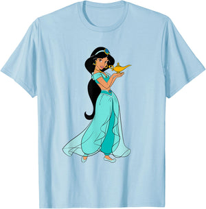 Disney Aladdin Princess Jasmine and Magic Lamp 90s T-Shirt - T-Shirt | Light Blue