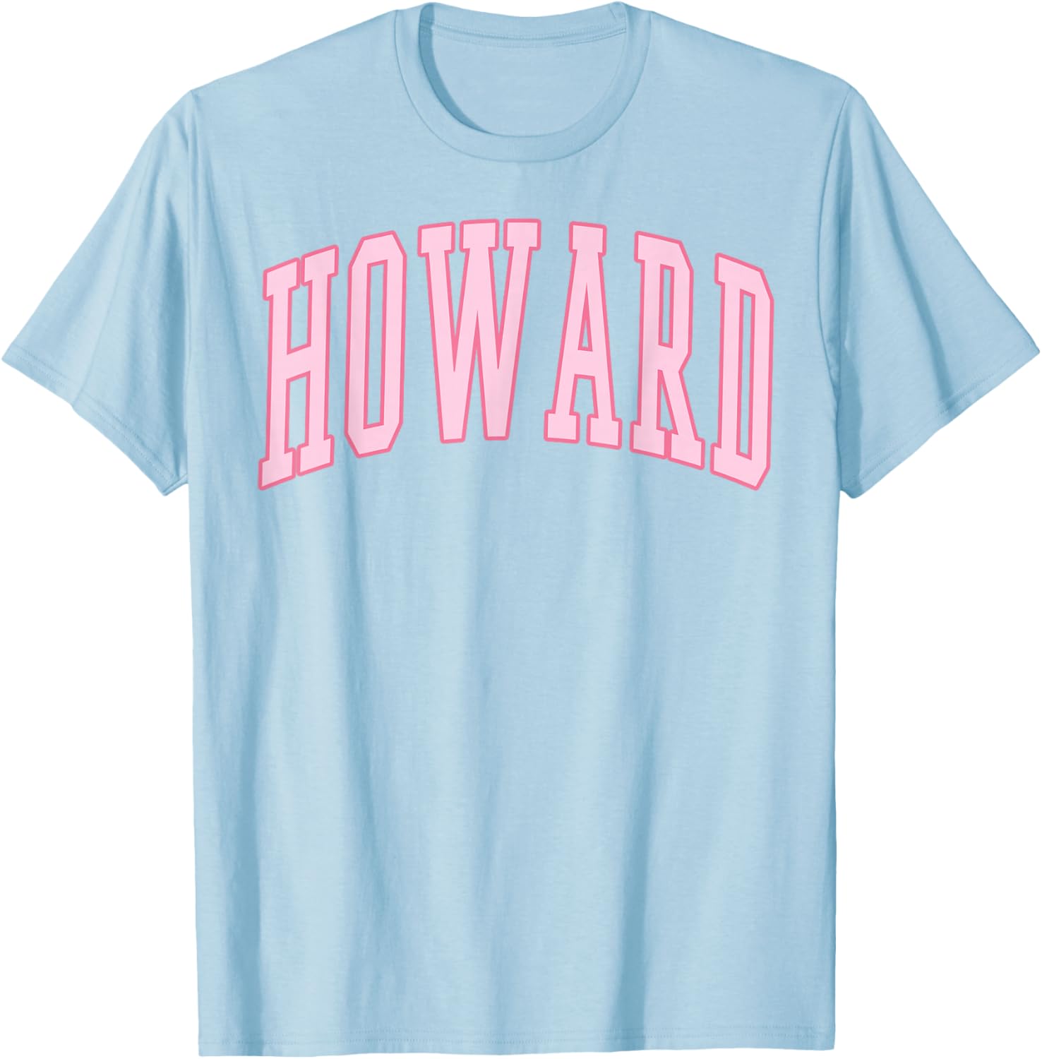 Howard Vintage Preppy Varsity Pink Sports T-Shirt - T-Shirt | Light Blue