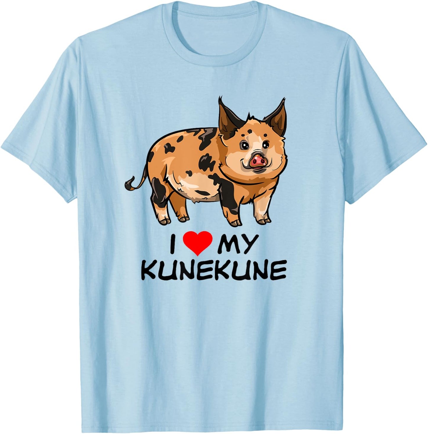 I Love My Kunekune Pig T-Shirt - T-Shirt | Light Blue