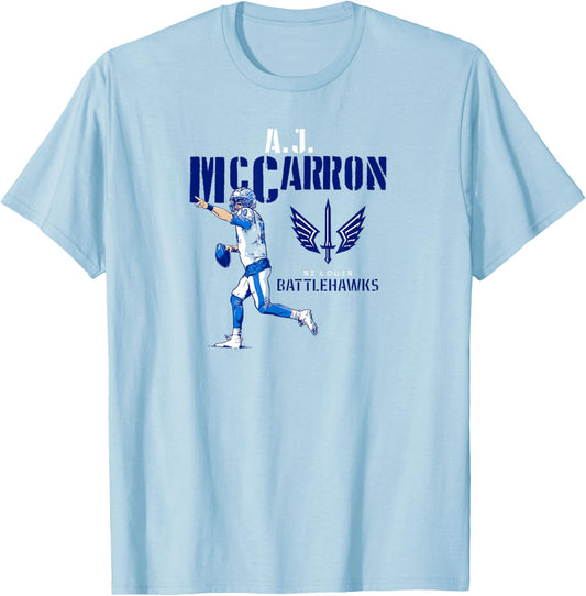 A.J. McCarron - St. Louis Battlehawks - UFL T-Shirt - T-Shirt | Light Blue