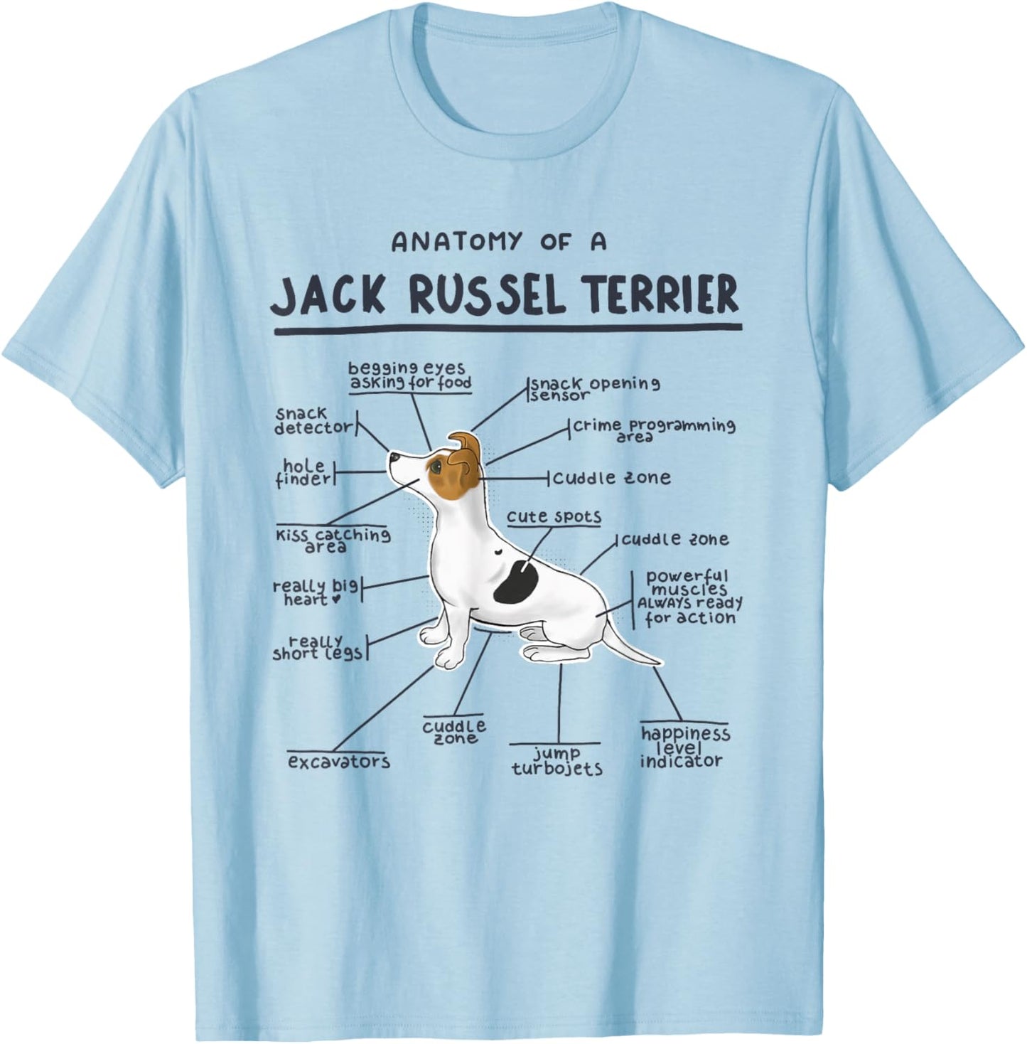 Anatomy of a Jack Russell Terrier T-Shirt - T-Shirt | Light Blue