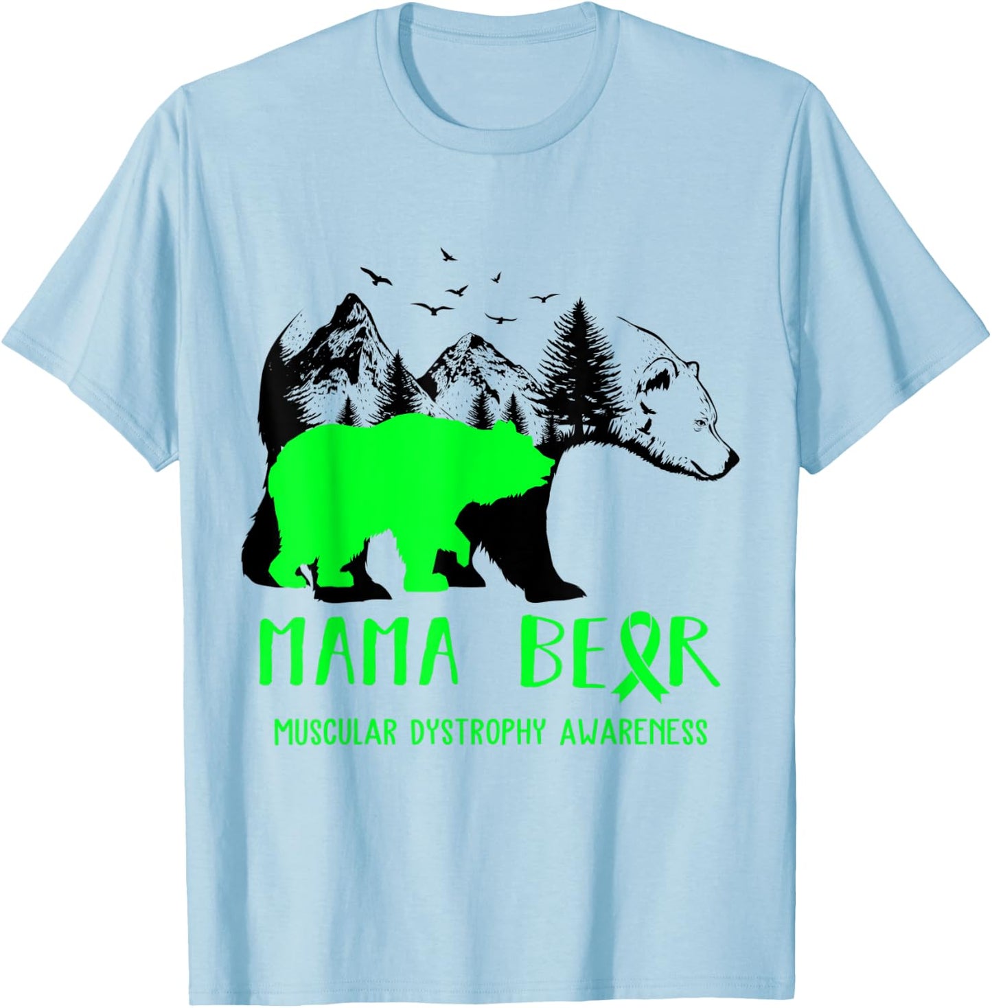 Mama Bear Muscular Dystrophy Awareness Shirt Men T-Shirt - T-Shirt | Light Blue