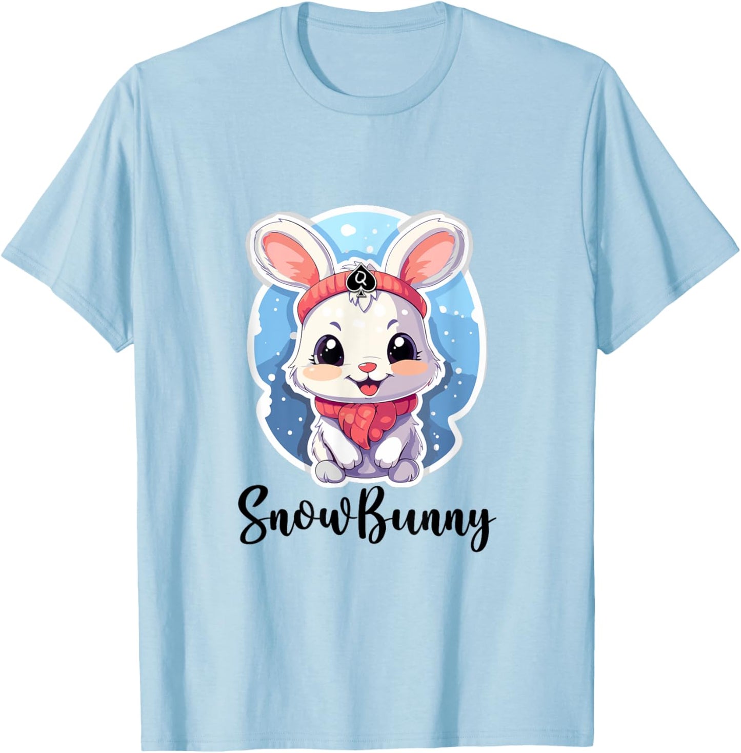 Snowbunny Cute Bunny Rabbit In The Snow T-Shirt - T-Shirt | Light Blue