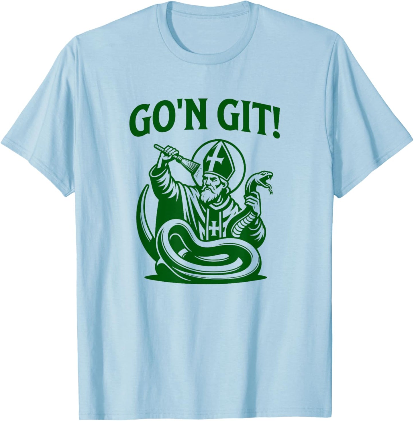 Funny Go'n Git St Patrick's Day Snake T-Shirt - T-Shirt | Light Blue