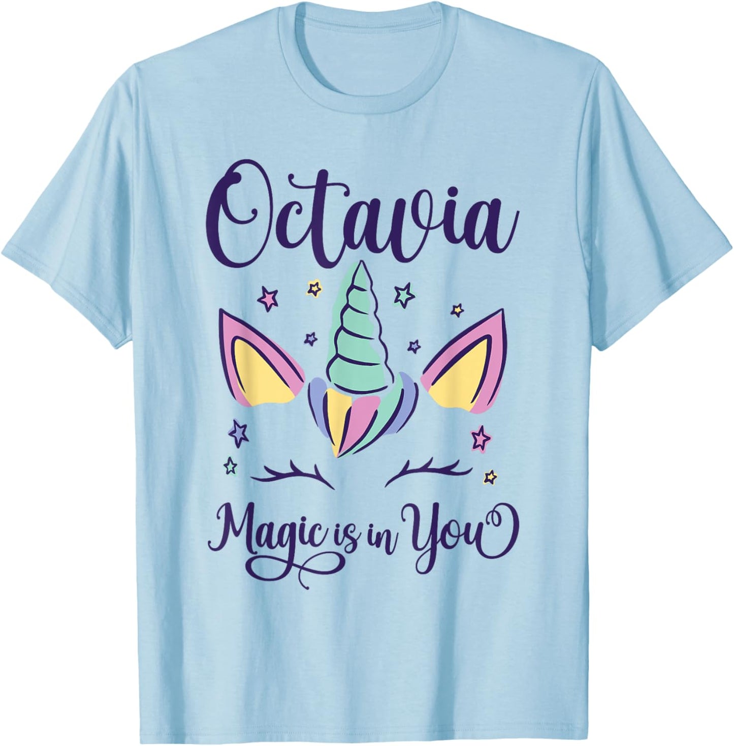 First Name Octavia Personalized I Love Octavia T-Shirt - T-Shirt | Light Blue