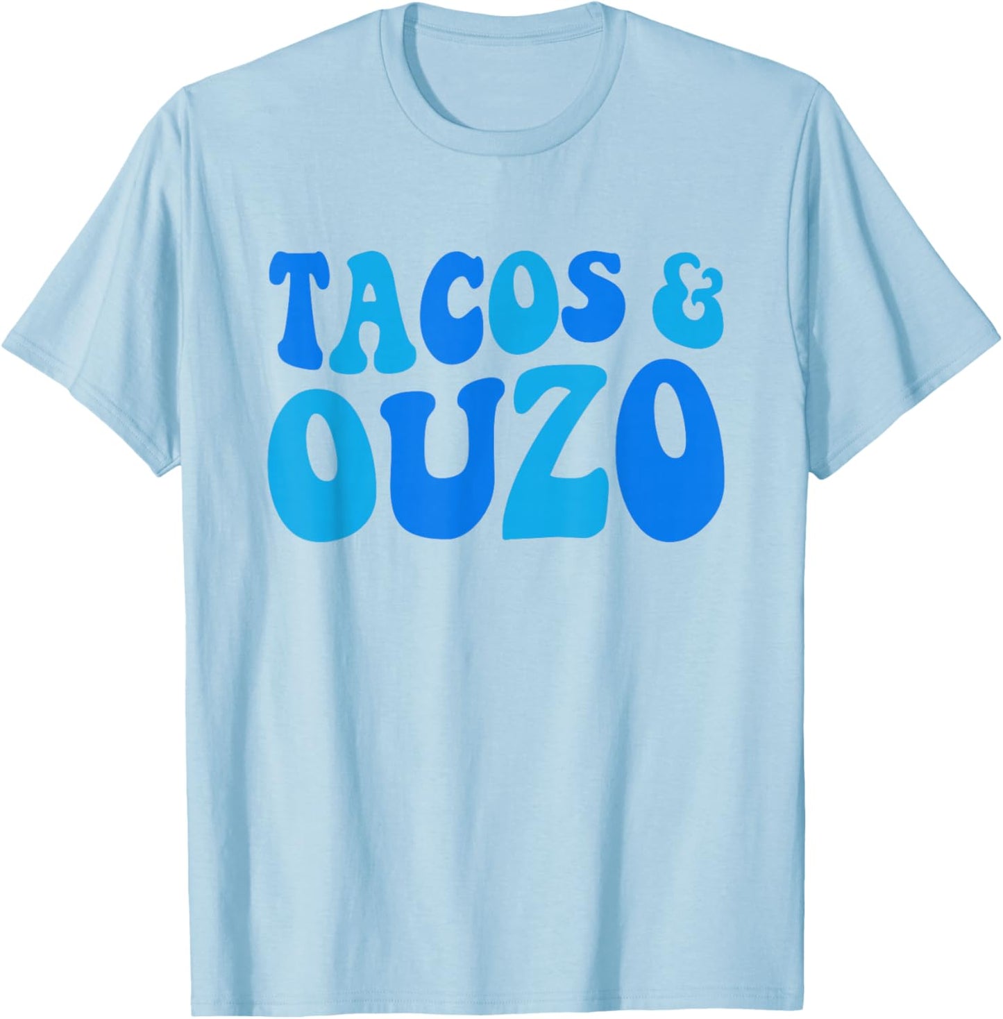 Greek Mexican Ouzo Tacos Hispanic Heritage Month Greek Party T-Shirt - T-Shirt | Light Blue