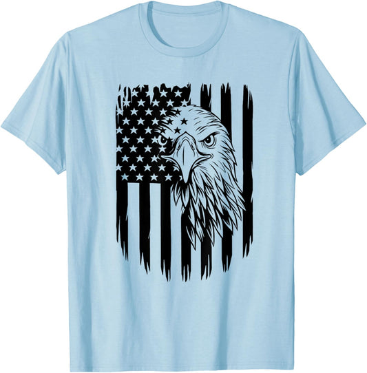 Bald Eagle 4th of July Christmas Gifts American USA Flag Kids Men T-Shirt - T-Shirt | Light Blue