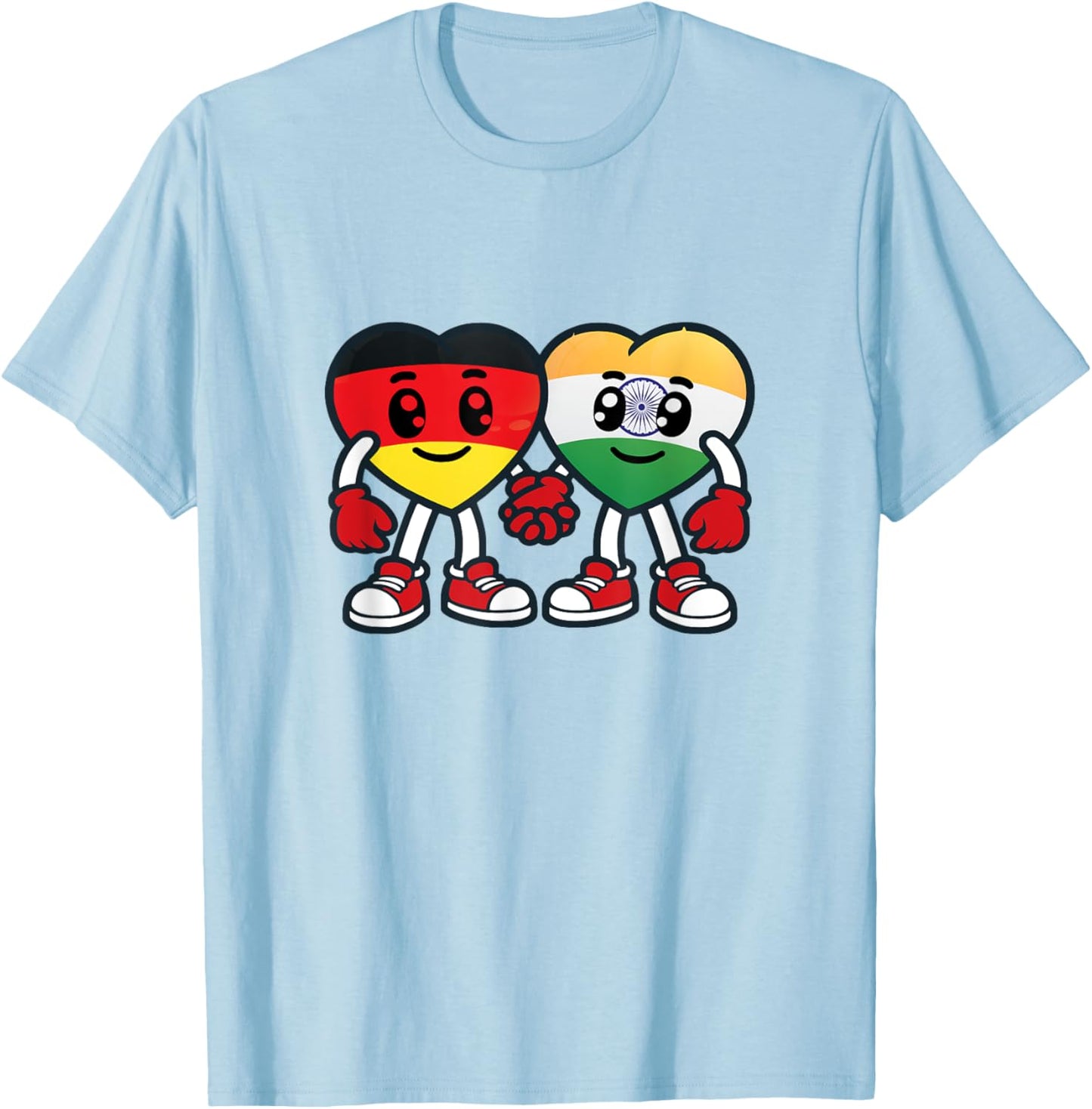 Freundschaftsherzen Deutschland Und Indien T-Shirt - T-Shirt | Light Blue