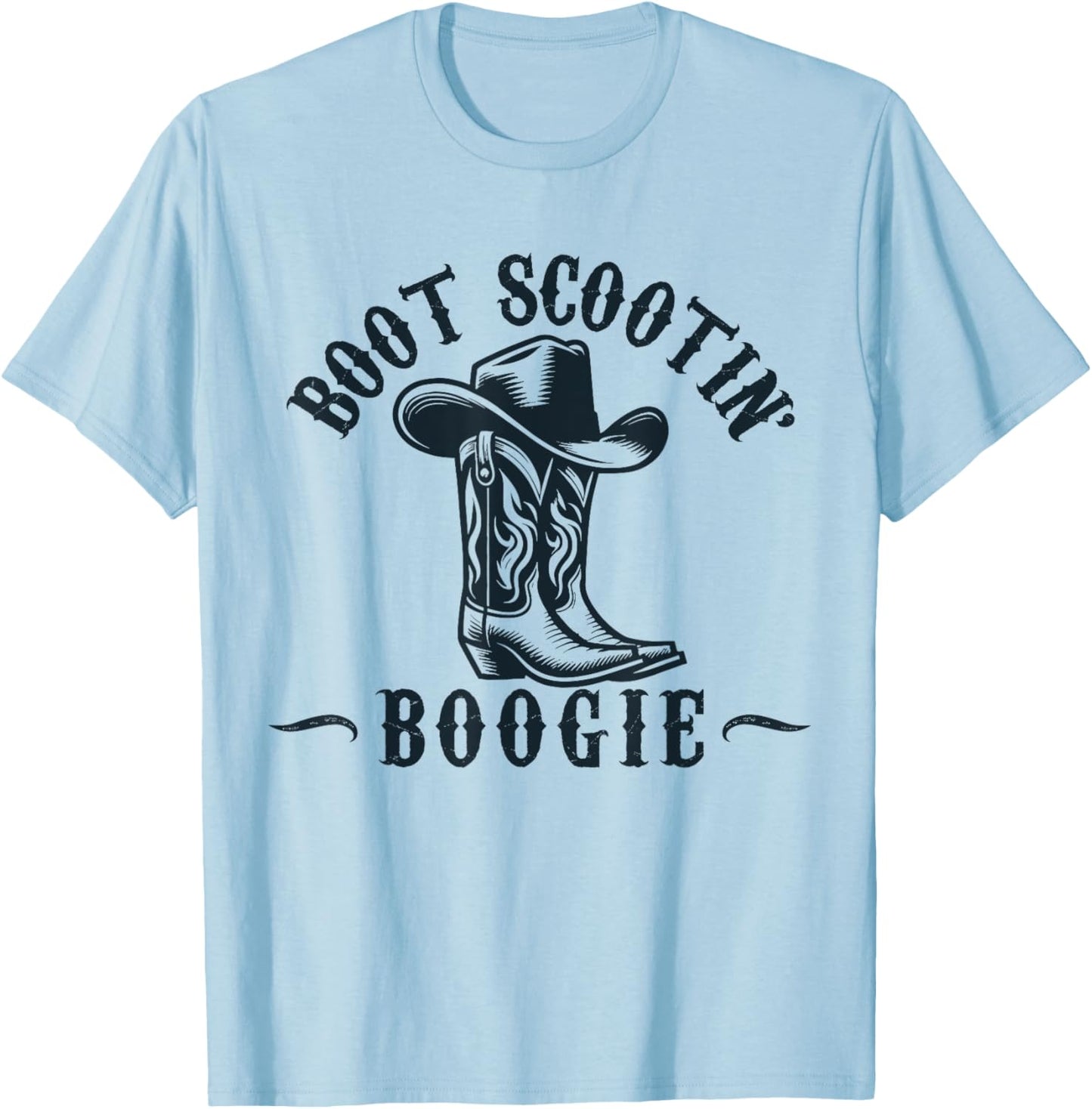 Boot Scootin’ Boogie Retro Vintage Western Cowboys Music T-Shirt - T-Shirt | Light Blue