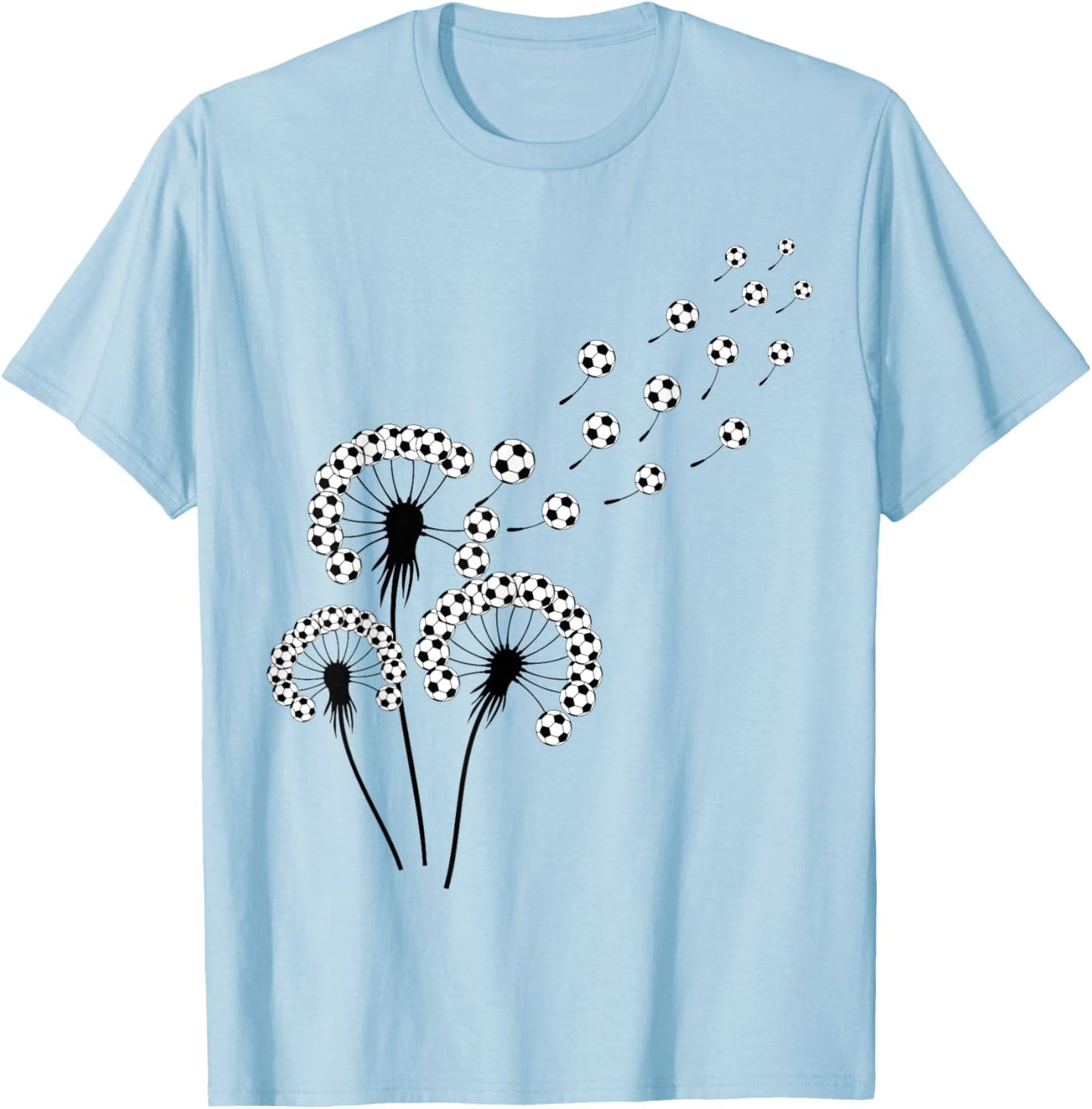 Dandelion Soccer Ball Shirt for Soccer Player Soccer T-Shirt - T-Shirt | Light Blue